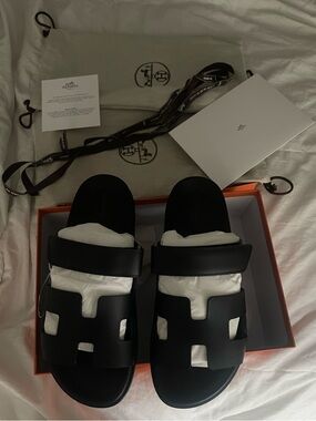 Hermes Chypre sandal Noir size 40 Brand New In Box
